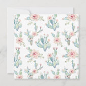 Schattigee Cactus Baby Douche Uitnodigingen (Achterkant)