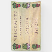 Schattigee Cactus bruiloft Spandoek (Verticaal)