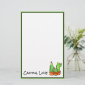 Schattigee Cactus cactussen succulenten roze woest Briefpapier (Staand voorkant)