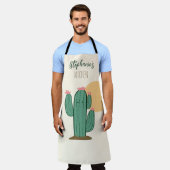 Schattigee Cactus gepersonaliseerde keuken Schort (Gedragen)