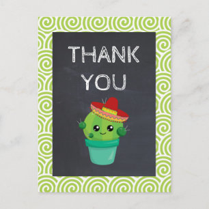 Schattigee Cactus in een Sombrero op Chalkboard Da Briefkaart