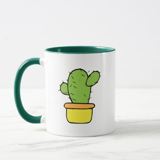 Schattigee Cactus in Gele Planter Mok (Links)