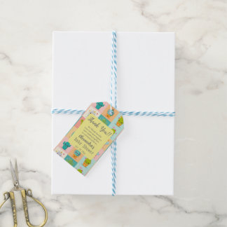 Schattigee Cactus Kawaii Baby shower Cadeaulabel