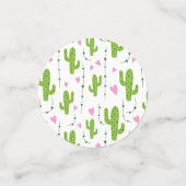 Schattigee cactus met harten in het groen confetti (Kleine voorkant)