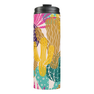 Schattigee Cactus  naadloze illustratie. Thermosbeker