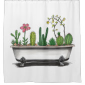 Schattigee Cactus Planten Douchegordijn (Voorkant)