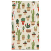 Schattigee Cactus Pota Custom Gift Bag - Klein, Gl Klein Cadeauzakje (Achterkant)