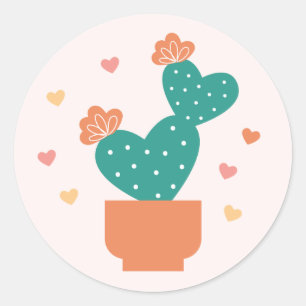 Schattigee Cactus Valentijnsdag Sticker