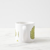 Schattigee Cactus, Waterverf Naadloze Decor. Espresso Kop (Achterkant)