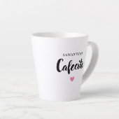Schattigee Cafecito Gepersonaliseerde Latte Mok (Rechterhoek)