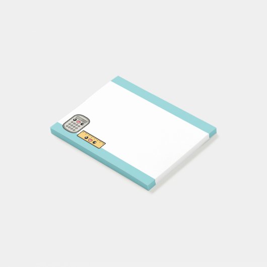 Schattigee calculator en liniaal post-it® notes (Schuin)