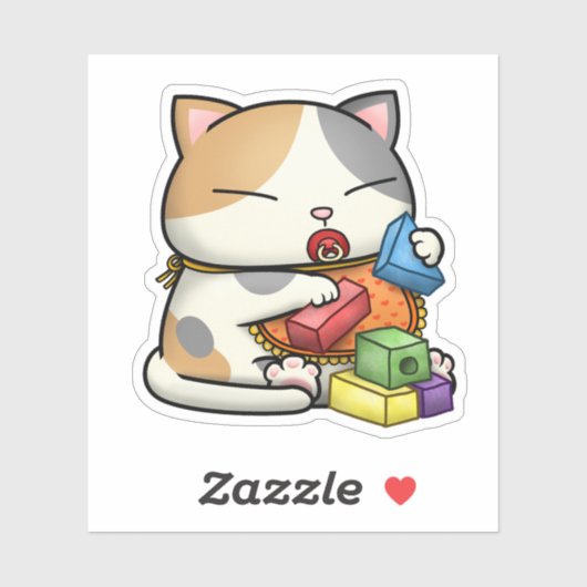 Schattigee Calico Cat Baby Sticker (Vel)