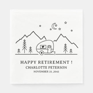 Schattigee Camping Thema Retirement Party Servette Servet