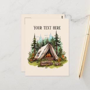 Schattigee campingliefhebbers tekst toevoegen briefkaart