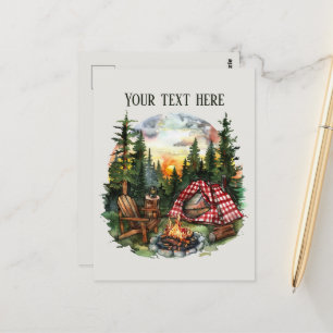 Schattigee campingliefhebbers tekst toevoegen briefkaart