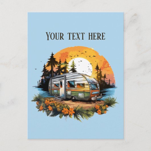 Schattigee campingliefhebbers tekst toevoegen briefkaart (Voorkant)