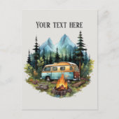 Schattigee campingliefhebbers tekst toevoegen briefkaart (Voorkant)