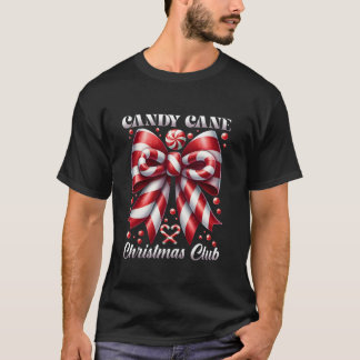 Schattigee Candy Cane Crew Coquette Bow Snoep Love T-shirt