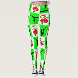 SCHATTIGEE CANDY CANE GYMNASTIEK LEGGINGS