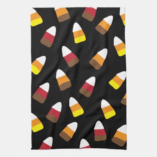 Schattigee Candy Corn Pattern Halloween Theedoek (Verticaal)