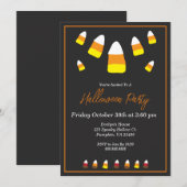 Schattigee Candy Corn Sinaasappel Black Halloween  Kaart (Voorkant / Achterkant)