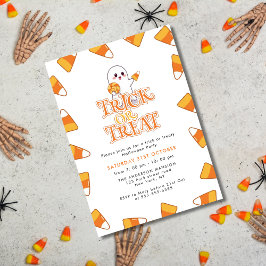 Schattigee Candy Corn Trick or treat Halloween Par Kaart