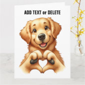 Schattigee Canine Love Kaart (Gele Bloem)