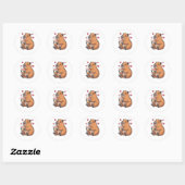 Schattigee Capybara Boba Tea Bubble Ronde Sticker (Vel)