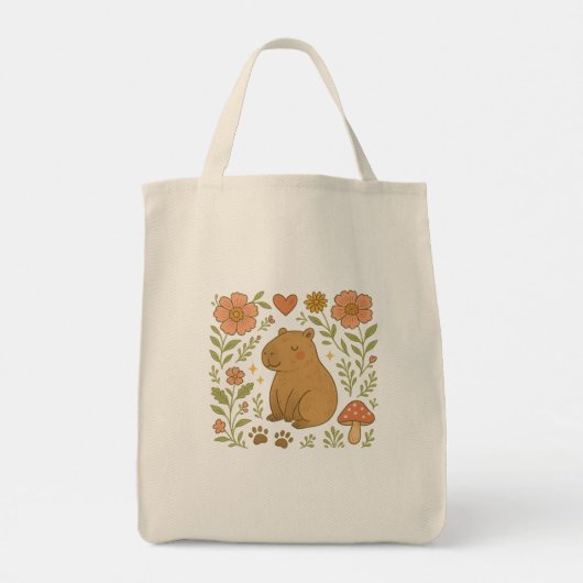 Schattigee Capybara-Canvas tas - Cozy Animal Esthe (Achterkant)