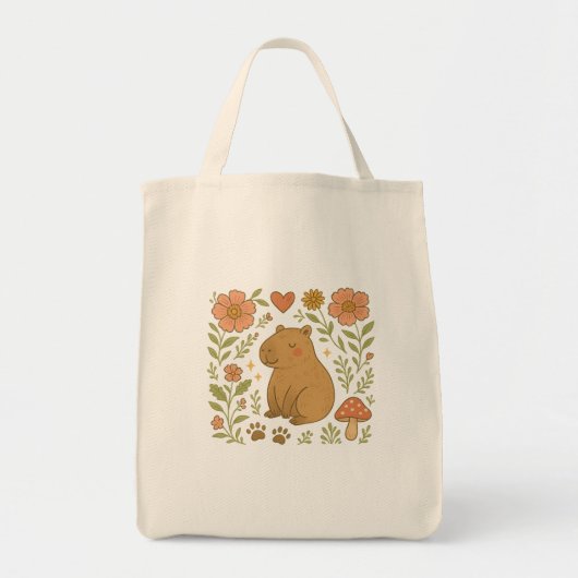 Schattigee Capybara-Canvas tas - Cozy Animal Esthe (Voorkant)
