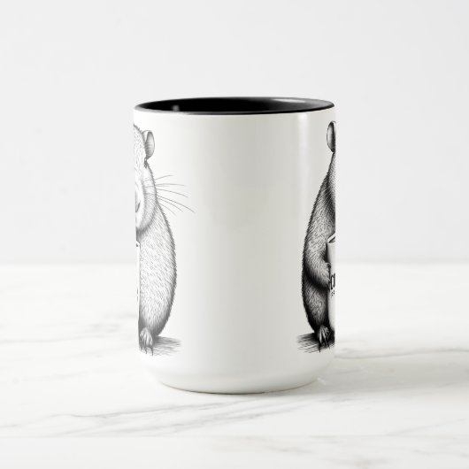 Schattigee Capybara Coffebara Coffee Mok (Midden)