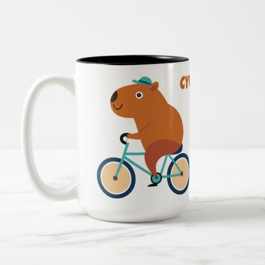 Schattigee Capybara Cycling Mok (Links)