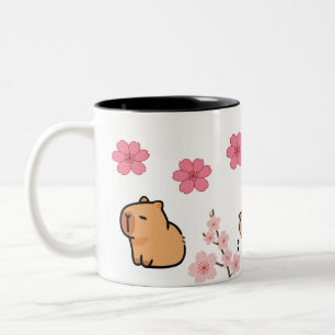 Schattigee Capybara en Cherry Blossom Mok   Schatt