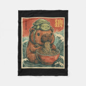 Schattigee Capybara en schildpad rugzak Ramen Kawa Fleece Deken (Voorkant)