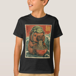 Schattigee Capybara en schildpad rugzak Ramen Kawa T-shirt