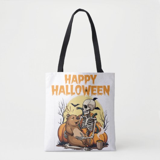 Schattigee Capybara Halloween Canvas tas (Voorkant)