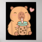 Schattigee Capybara Kawaii Anime Drink Bubble Tea Poster (Voorkant)
