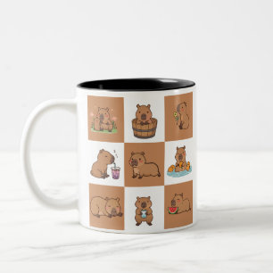 Schattigee Capybara-Mok Schattige Koffie & Thee Tweekleurige Koffiemok