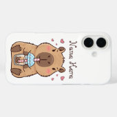 Schattigee Capybara Sipping Boba Tea Case-Mate iPhone Case (Achterkant (horizontaal))
