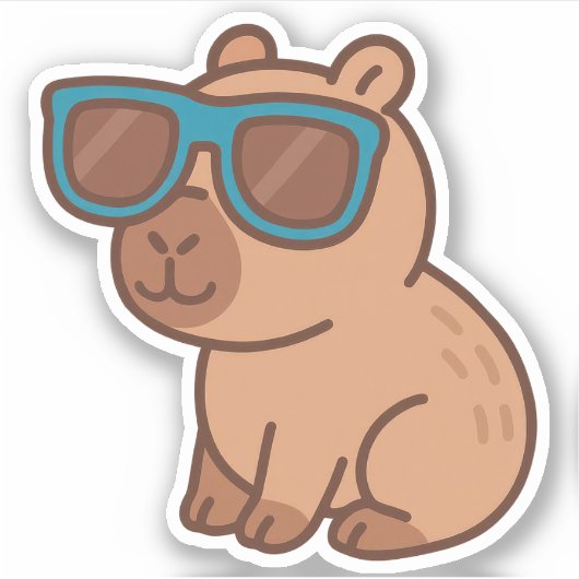 Schattigee Capybara Vinyl Stickers (Voorkant)