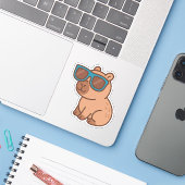 Schattigee Capybara Vinyl Stickers (Laptop met iPhone)