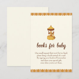 Schattigee carrousel genderneutraal baby shower informatiekaartje