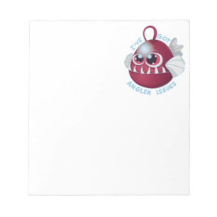 Schattigee Cartoon Anglerfish met tekst Notitieblok