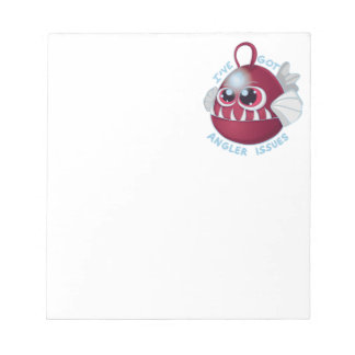 Schattigee Cartoon Anglerfish met tekst Notitieblok