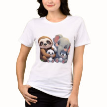 Schattigee Cartoon Animal Moms T-shirt – Schattige