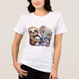 Schattigee Cartoon Animal Moms T-shirt – Schattige