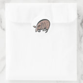 Schattigee Cartoon Armadillo Ronde Sticker (Tas)