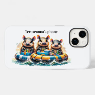 Schattigee Cartoon armadillos having plezier buize Case-Mate iPhone 14 Hoesje