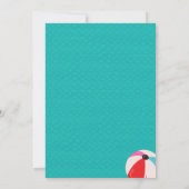 Schattigee Cartoon Art Pool Party Kaart (Achterkant)