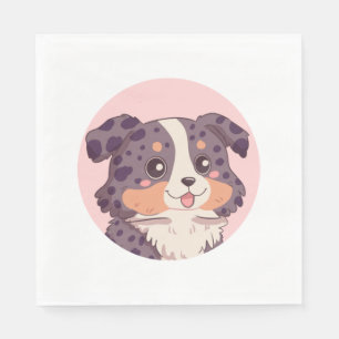 Schattigee cartoon Australische herdershond Kawaii Servet